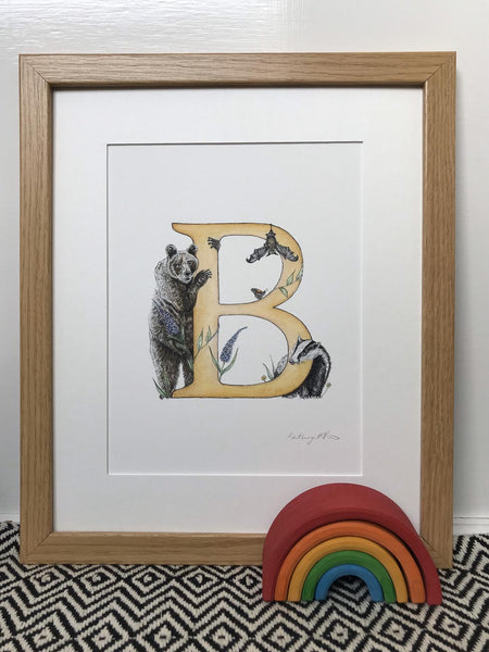 'B' Letter Print - Kathryn Pow Art