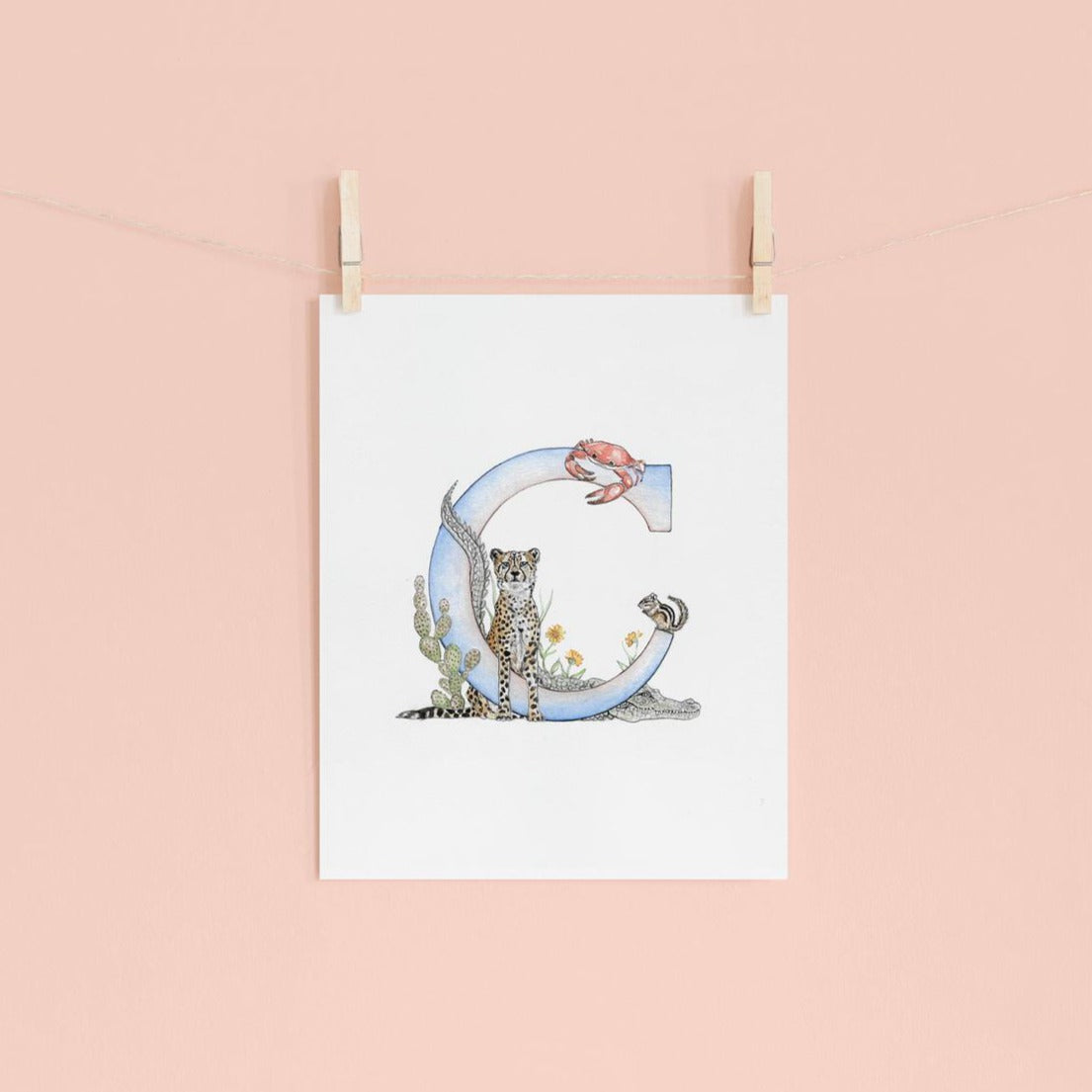 'C' Letter Print - Kathryn Pow Art