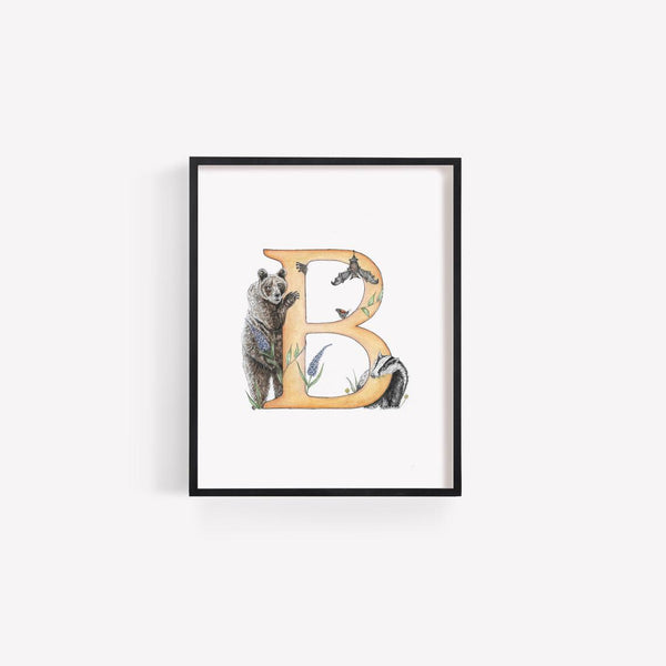 'B' Letter Print - Kathryn Pow Art