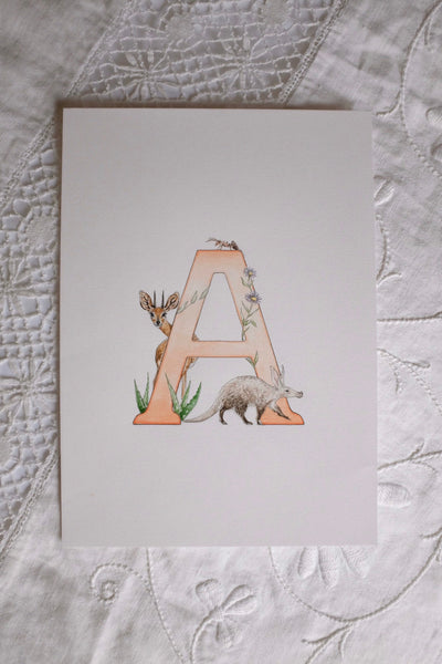 'A' Letter Print - A4 - Kathryn Pow Art