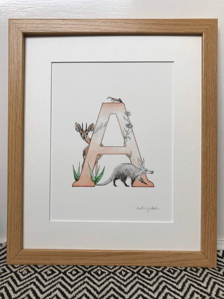 'A' Letter Print - A4 - Kathryn Pow Art