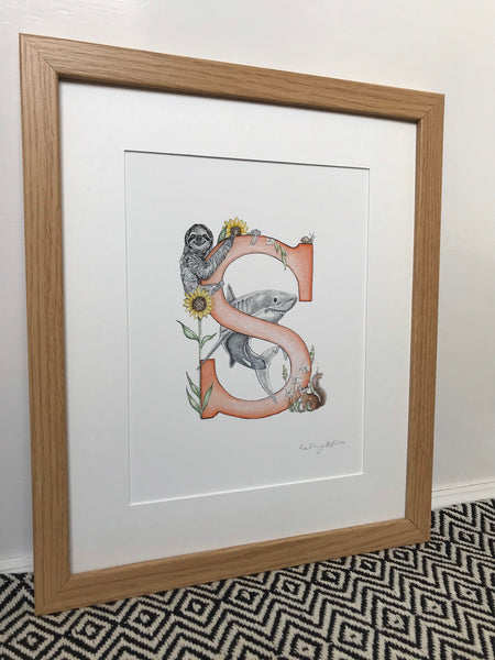 'S' Letter Print - A4 - Kathryn Pow Art