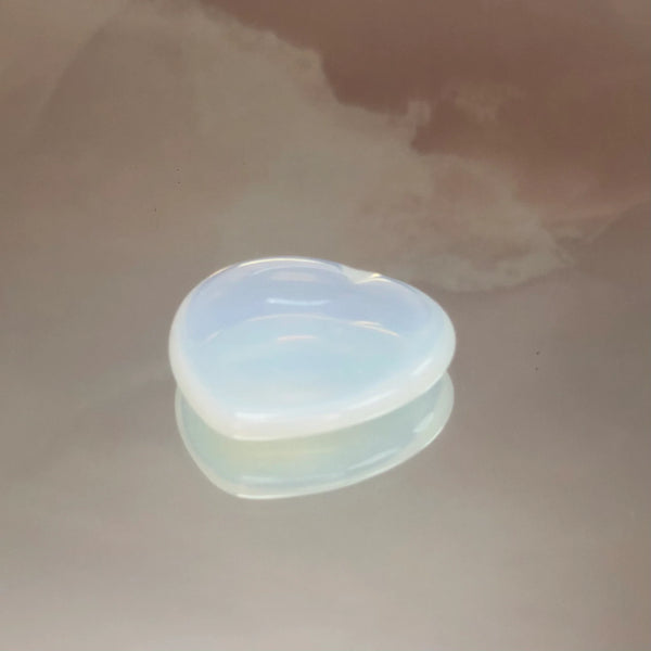 Opalite Heart Worry Thumb Stone - Two Libras