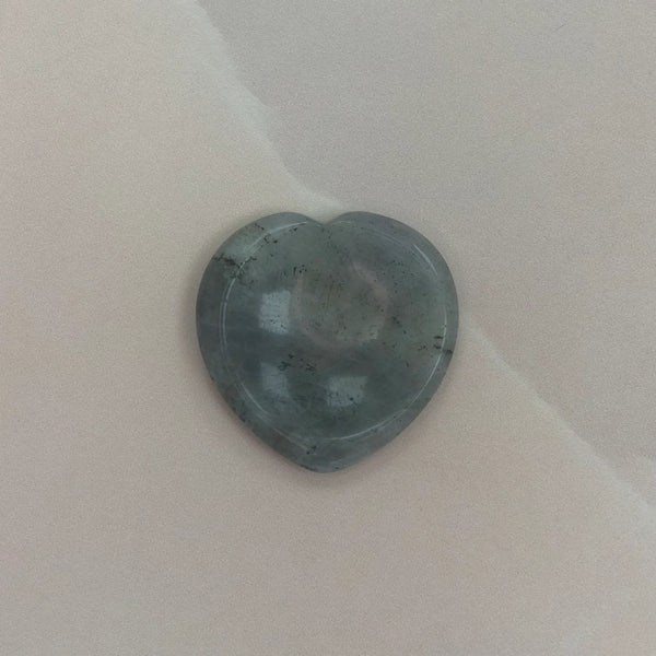 Labradorite Heart Worry Thumb Stone - Two Libras