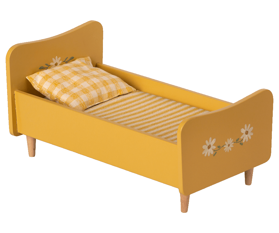 Wooden Bed, Mini, Yellow - Maileg