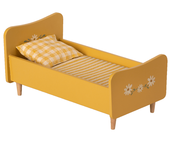 Wooden Bed, Mini, Yellow - Maileg