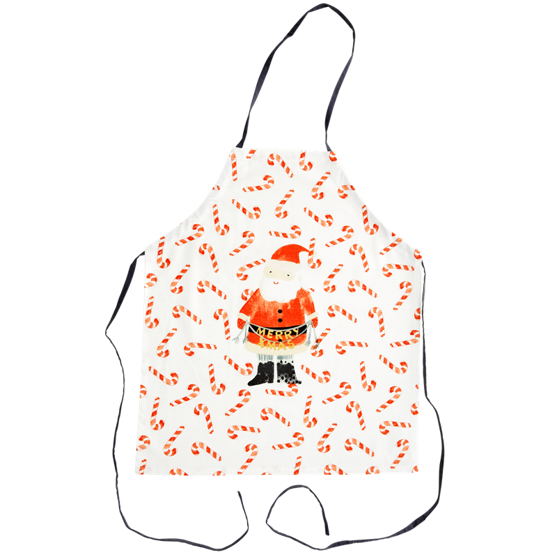 Children's 'Santa Print' Cotton Apron - Rice DK