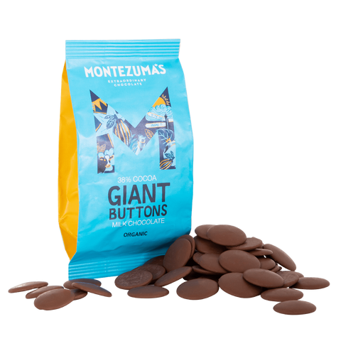 Organic 38% Milk Chocolate Giant Buttons - Montezuma's Chocolates