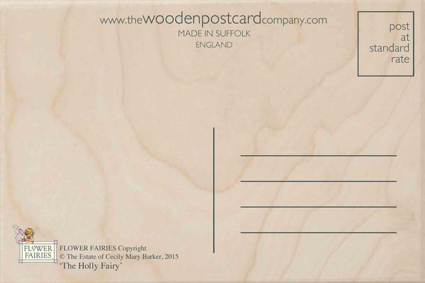 Back of Flower Fairy Card - The Wooden Postcard Company