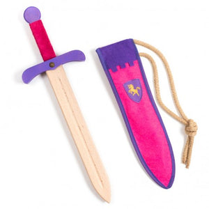 Pink & Purple Wooden Sword with Sheath and Belt - Camelot