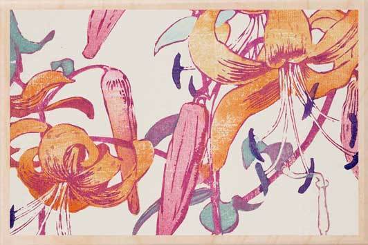 Tiger Lilies Card, Mabel Royds - The Wooden Postcard Company