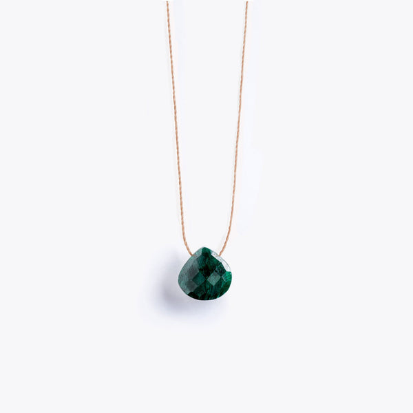 May Fine Cord Birthstone Necklace, Emerald - Wanderlust Life