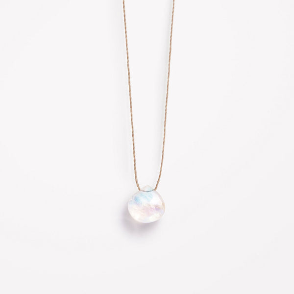 Rainbow Moonstone Fine Cord Necklace - Wanderlust Life