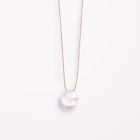 Rainbow Moonstone Fine Cord Necklace - Wanderlust Life