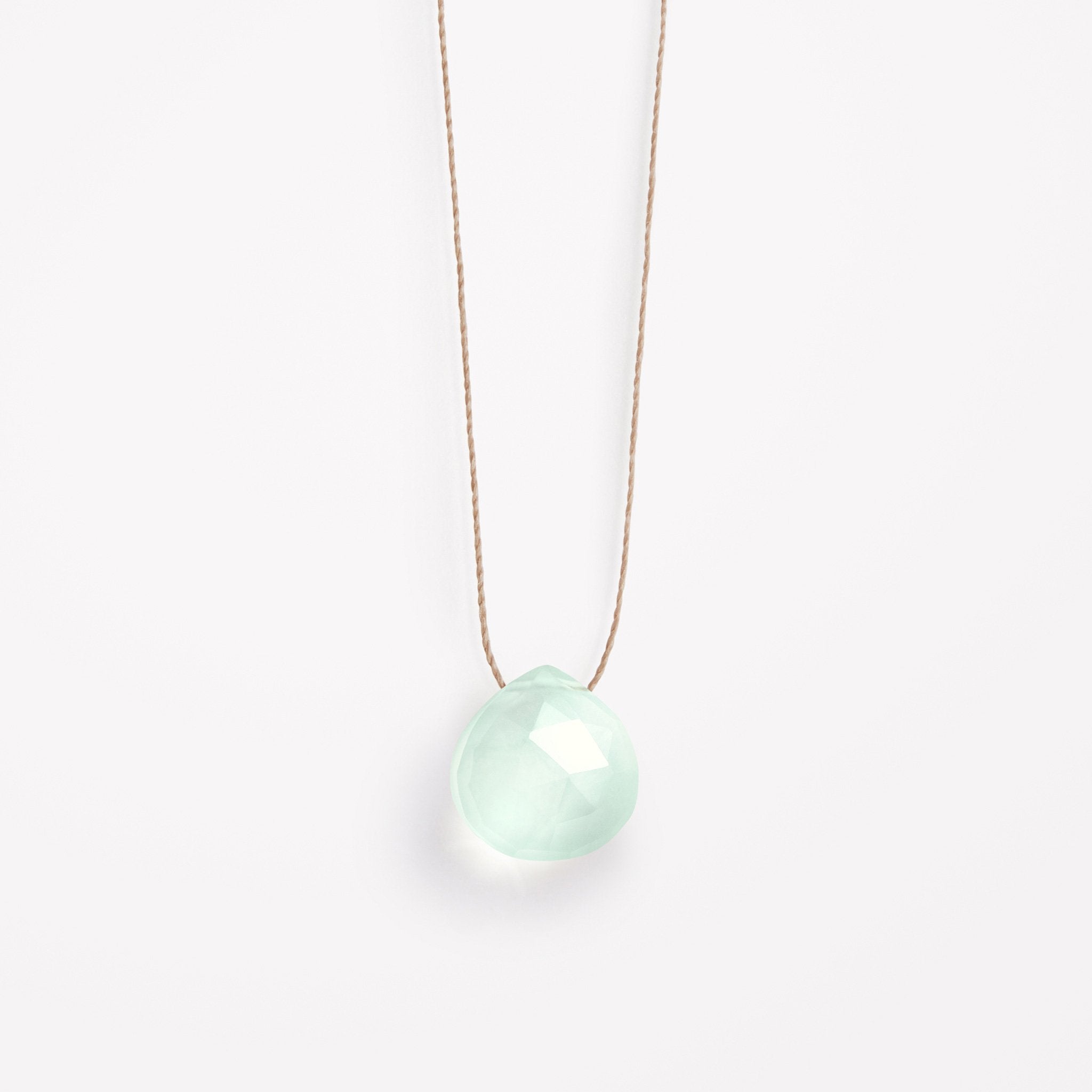 Sea Glass Chalcedony Fine Cord Necklace - Wanderlust Life