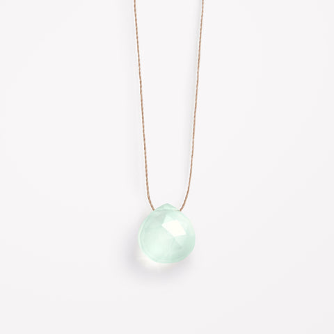 Sea Glass Chalcedony Fine Cord Necklace - Wanderlust Life